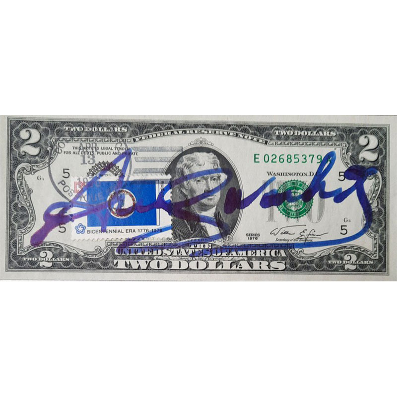 2 dollars Jefferson bleu (Andy Warhol)